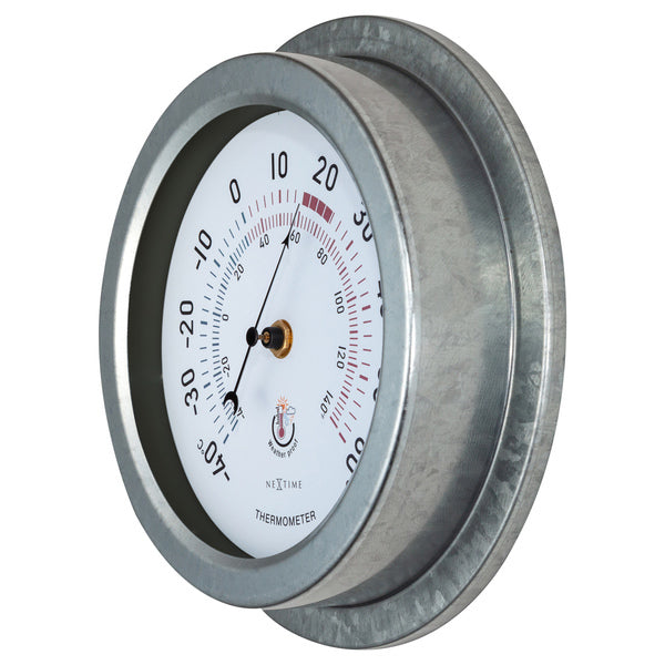Nextime Ne-4302Ga Buitenthermometer 22Cm Metaal Gegalvaniseerd Lily