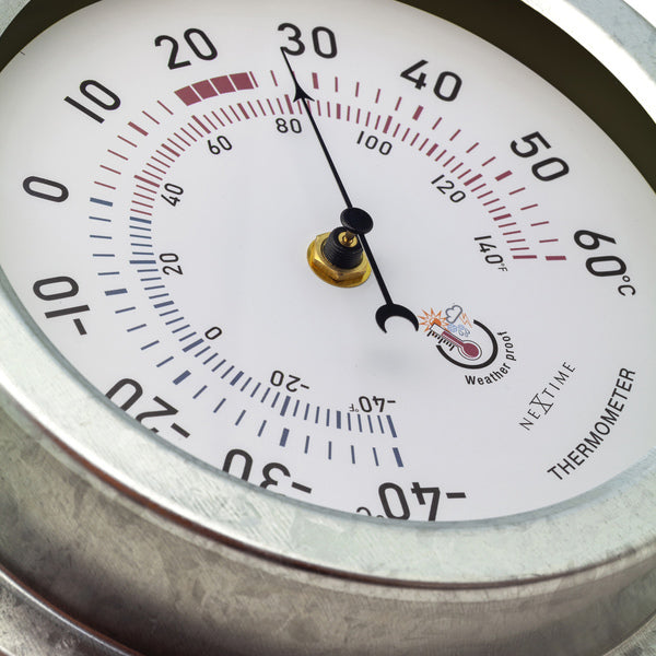 Nextime Ne-4302Ga Buitenthermometer 22Cm Metaal Gegalvaniseerd Lily