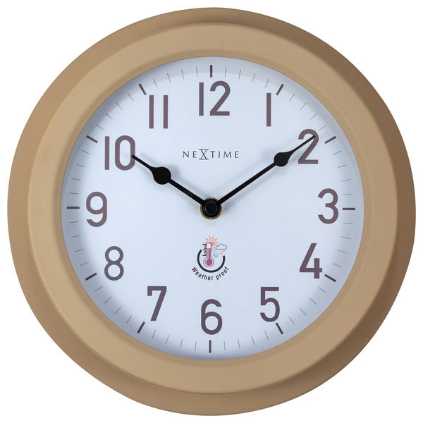 Nextime Ne-4301Br Buitenwandklok 22Cm Metaal Bruin Poppy