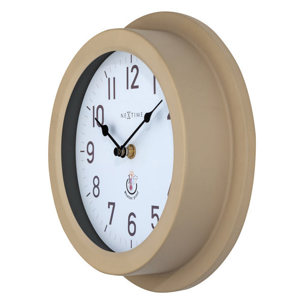 Nextime Ne-4301Br Buitenwandklok 22Cm Metaal Bruin Poppy