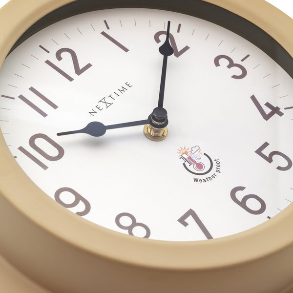 Nextime Ne-4301Br Buitenwandklok 22Cm Metaal Bruin Poppy