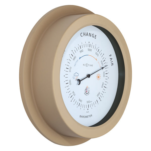 Nextime Ne-4303Br Buiten Barometer 22Cm Metaal Bruin Orchid