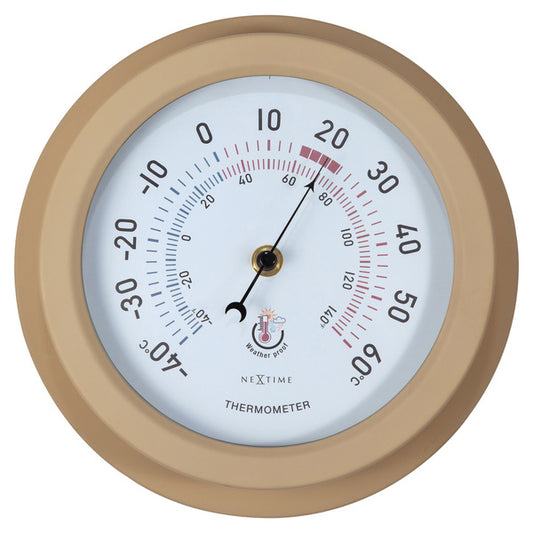 Nextime Ne-4302Br Buitenthermometer 22Cm Metaal Bruine Lily