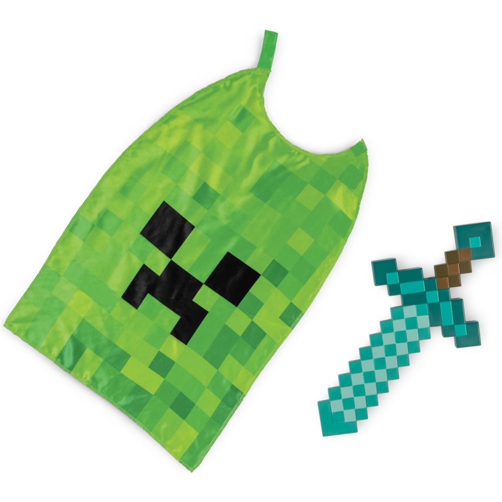 Minecraft Zwaard En Cape Groen/Blauw