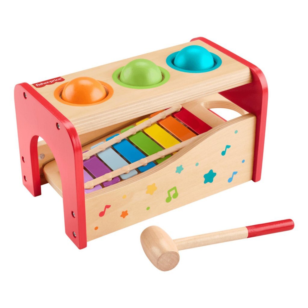 Fisher Price Houten Xylophone Met Hamerbank