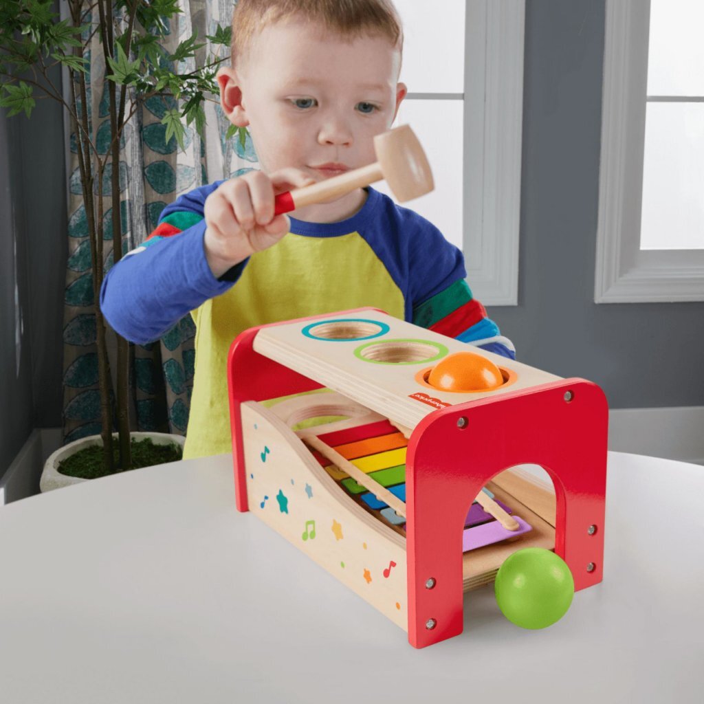 Fisher Price Houten Xylophone Met Hamerbank