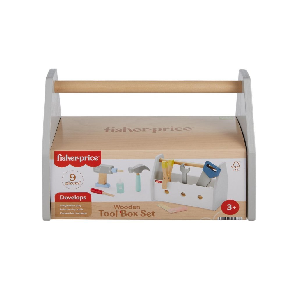 Fisher Price Houten Gereedschapskist 9-Delig