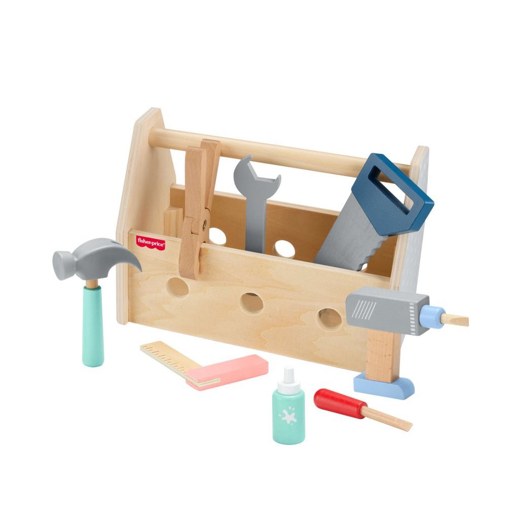 Fisher Price Houten Gereedschapskist 9-Delig