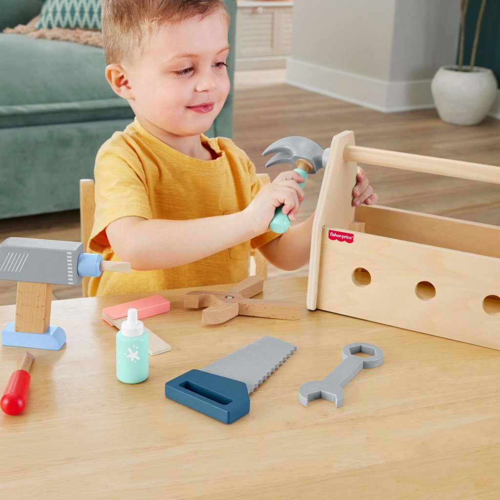 Fisher Price Houten Gereedschapskist 9-Delig