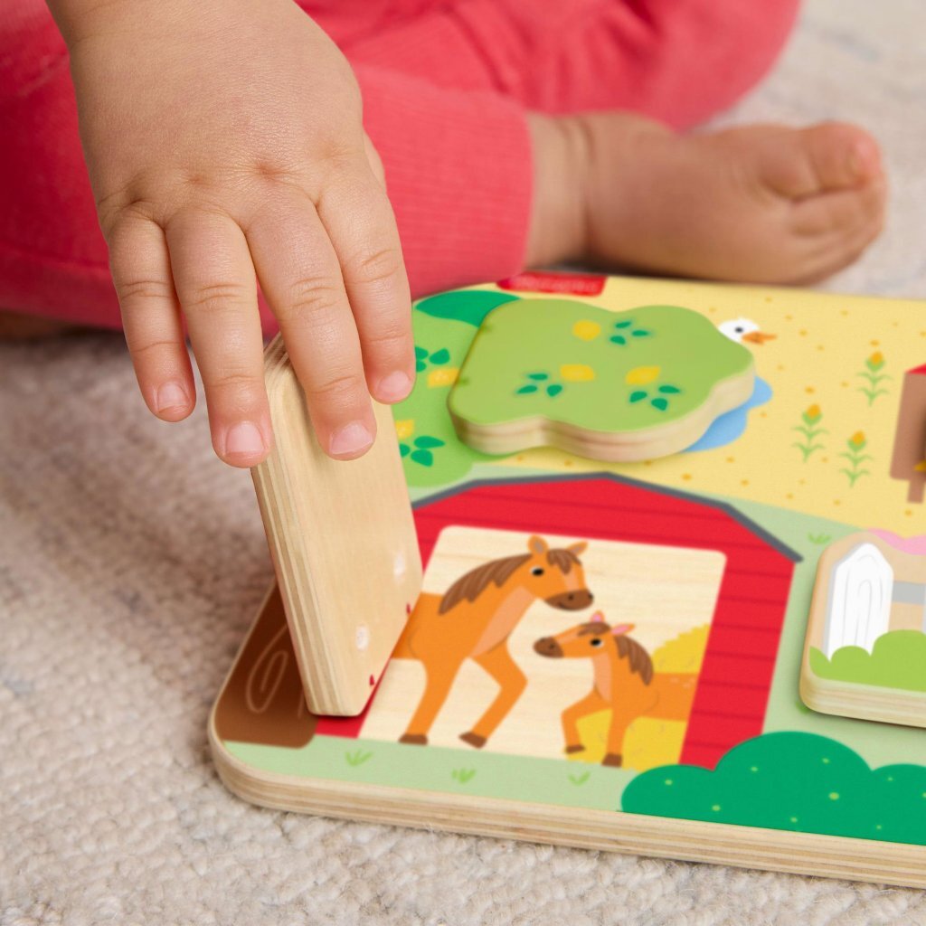 Fisher Price Houten Bord Kiekeboe Boerderijdieren