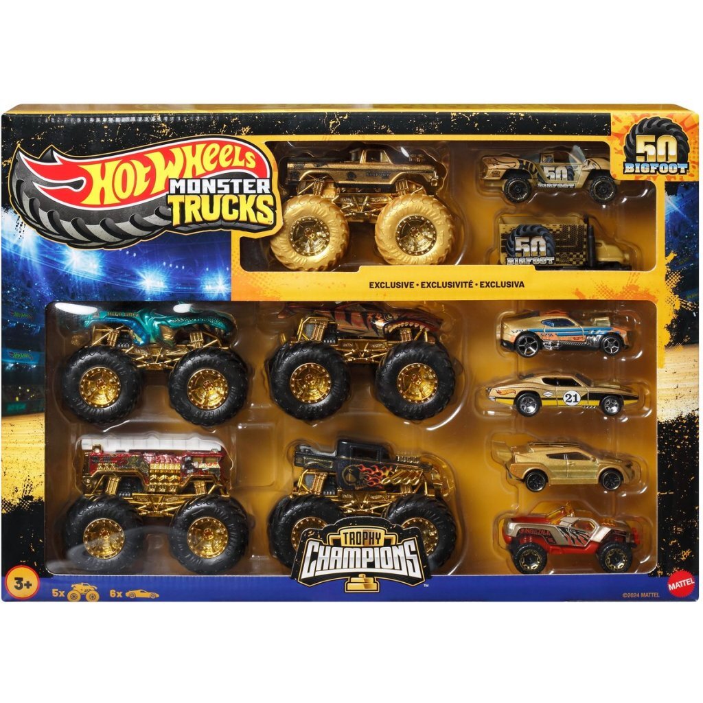 Mattel Hot Wheels Monster Trucks Gold Collection 10 Pack