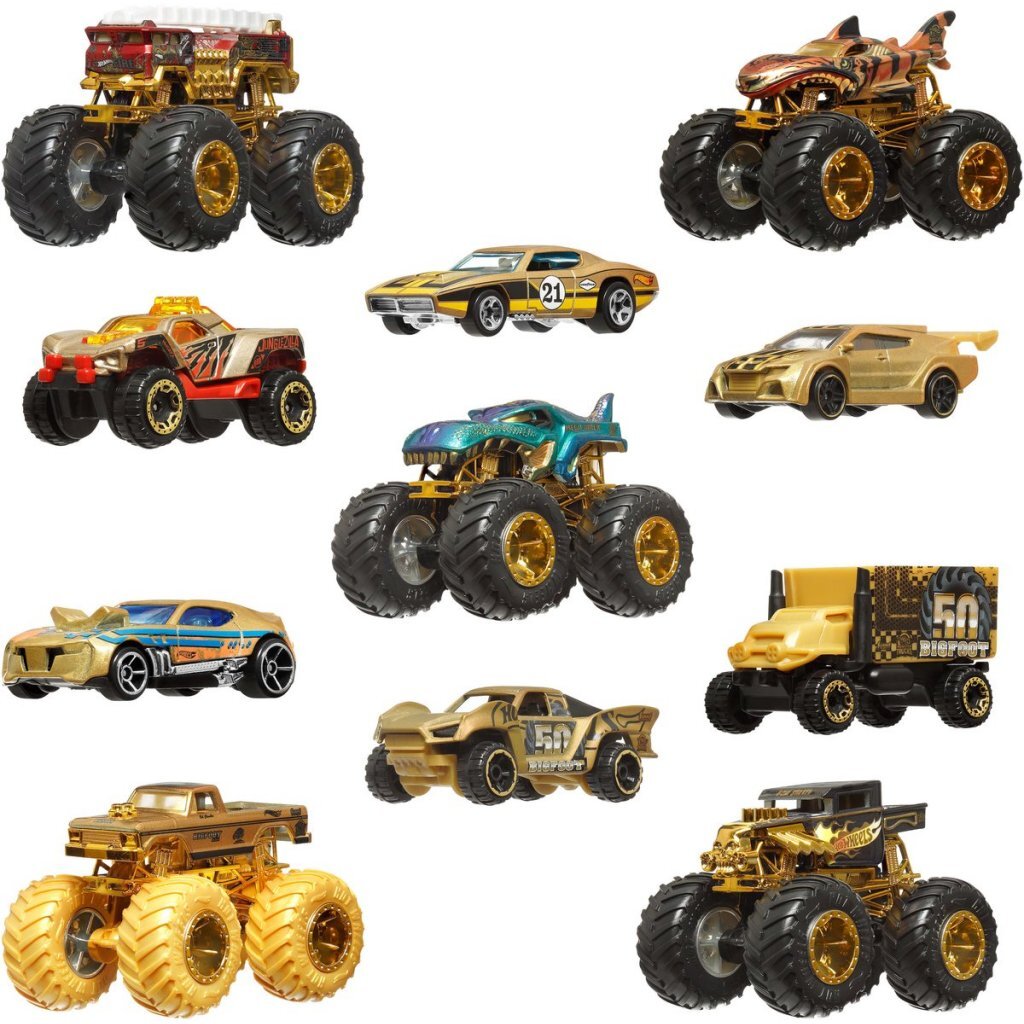 Mattel Hot Wheels Monster Trucks Gold Collection 10 Pack