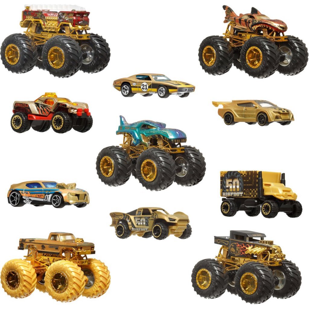 Mattel Hot Wheels Monster Trucks Gold Collection 10 Pack