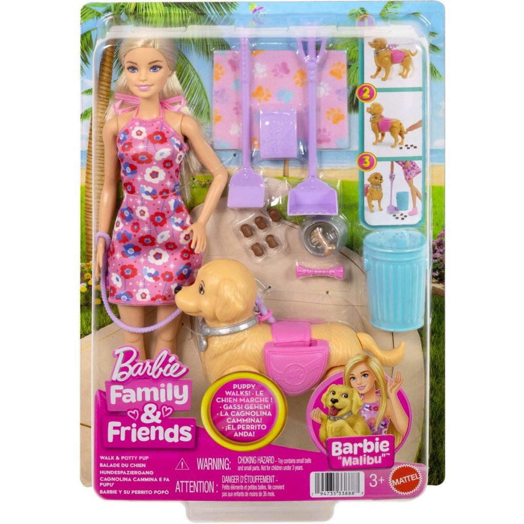 Barbie Family &Amp; Friends Walk &Amp; Potty