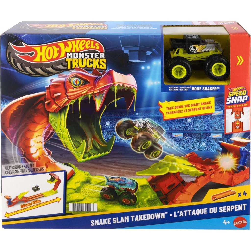 Mattel Hot Wheels Monster Trucks Snake Slam Takedown Track