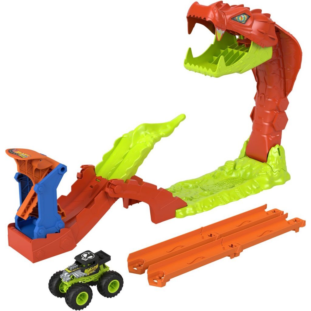 Mattel Hot Wheels Monster Trucks Snake Slam Takedown Track