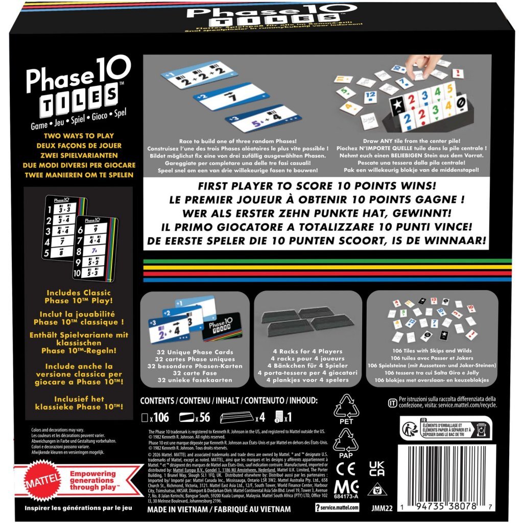 Mattel Games Phase 10 Tiles
