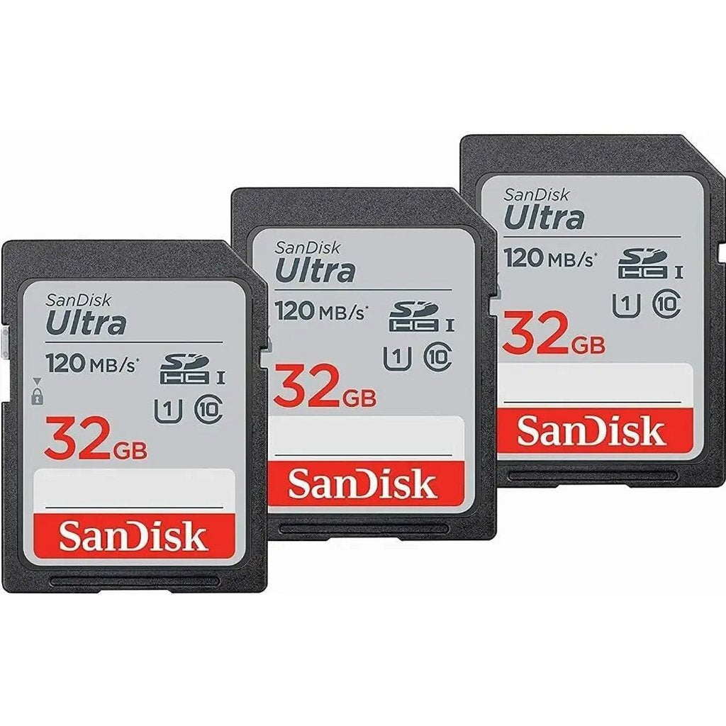 Sandisk Sdhc Ultra Geheugenkaart 32Gb 120Mb/S Cl10 3 Pack