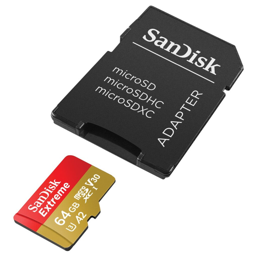 Sandisk Microsdxc Extreme 64Gb 170Mb / 60Mb,U3,V30,A2 Ac