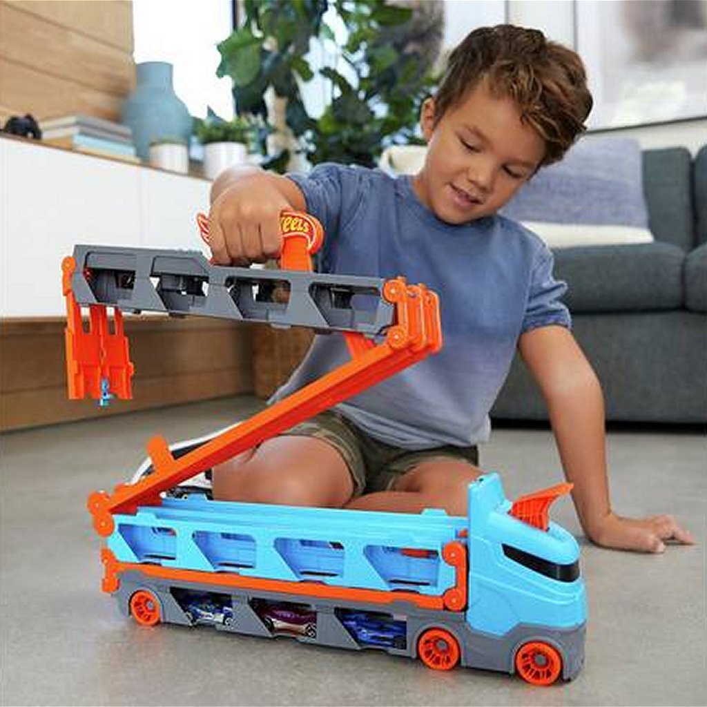 Mattel Hot Wheels Speedway Transportwagen + 3 Auto's