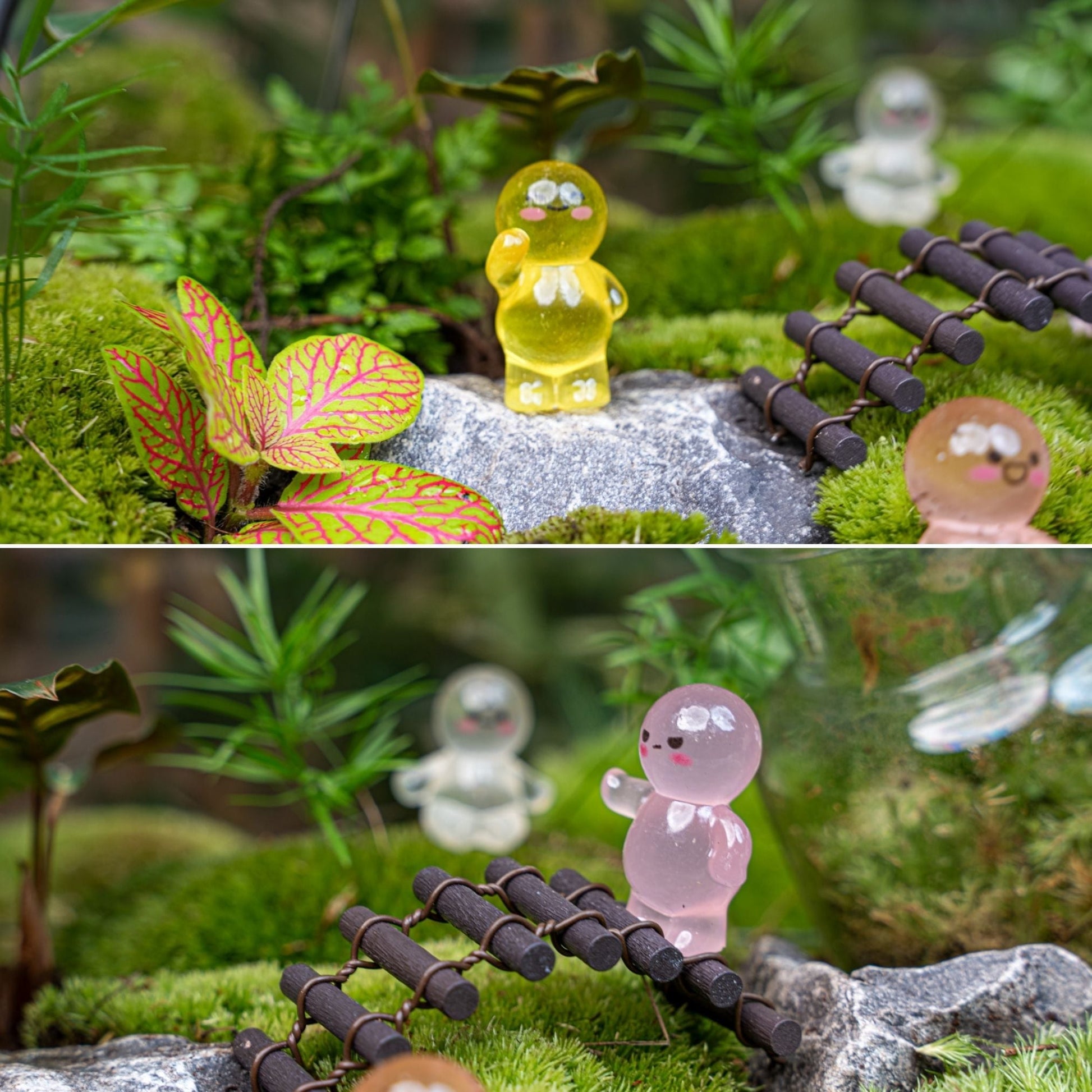 Glow Buddies - Decorative Miniature Figures - Glow In The Dark - 6 Pcs - ↑ 3 Cm