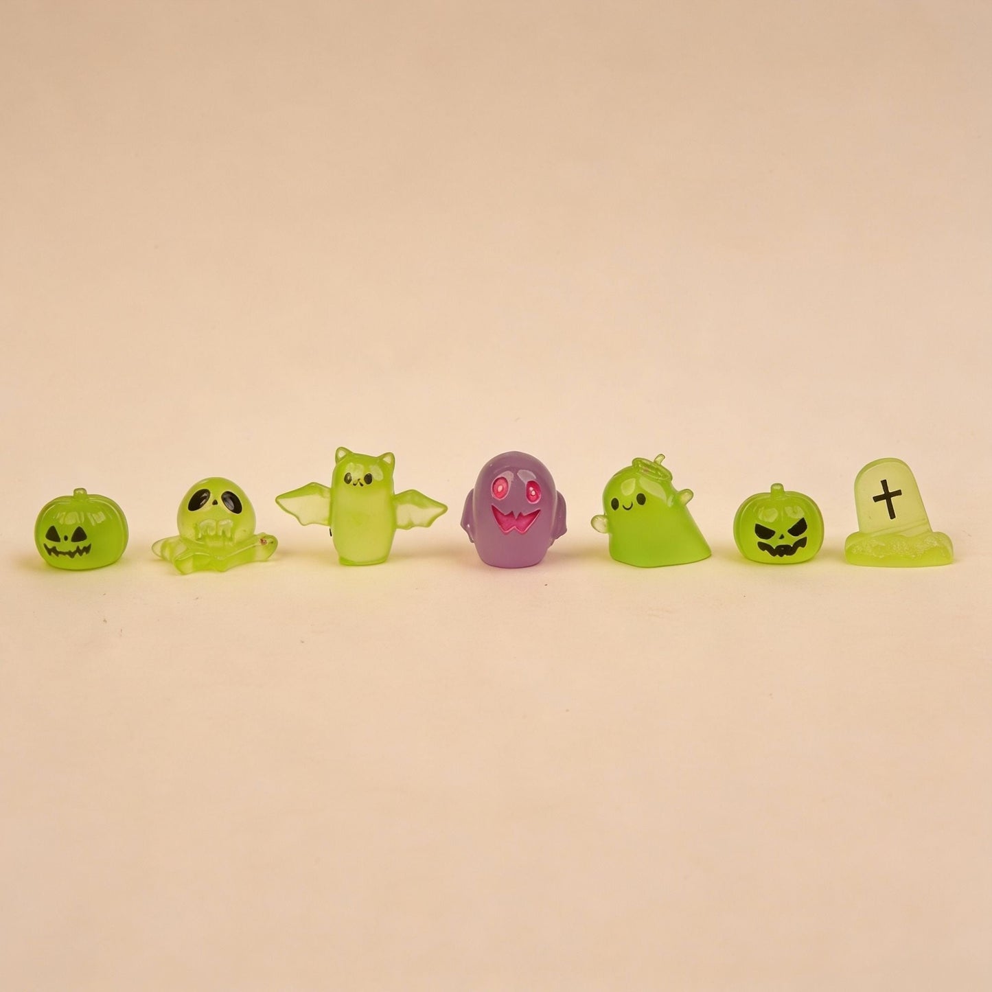 Spooky Squad - Decorative Miniature Figures - Halloween - Glow In The Dark - Set Of 7 - ↑ 1–2 Cm