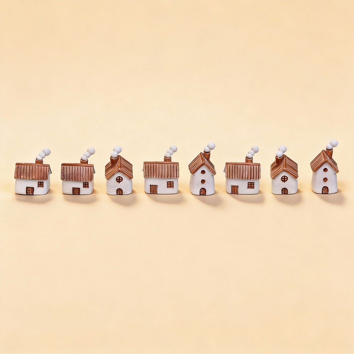 Chimney Lane - Decorative Miniature Village - 8 Pcs - ↑ 1–3 Cm
