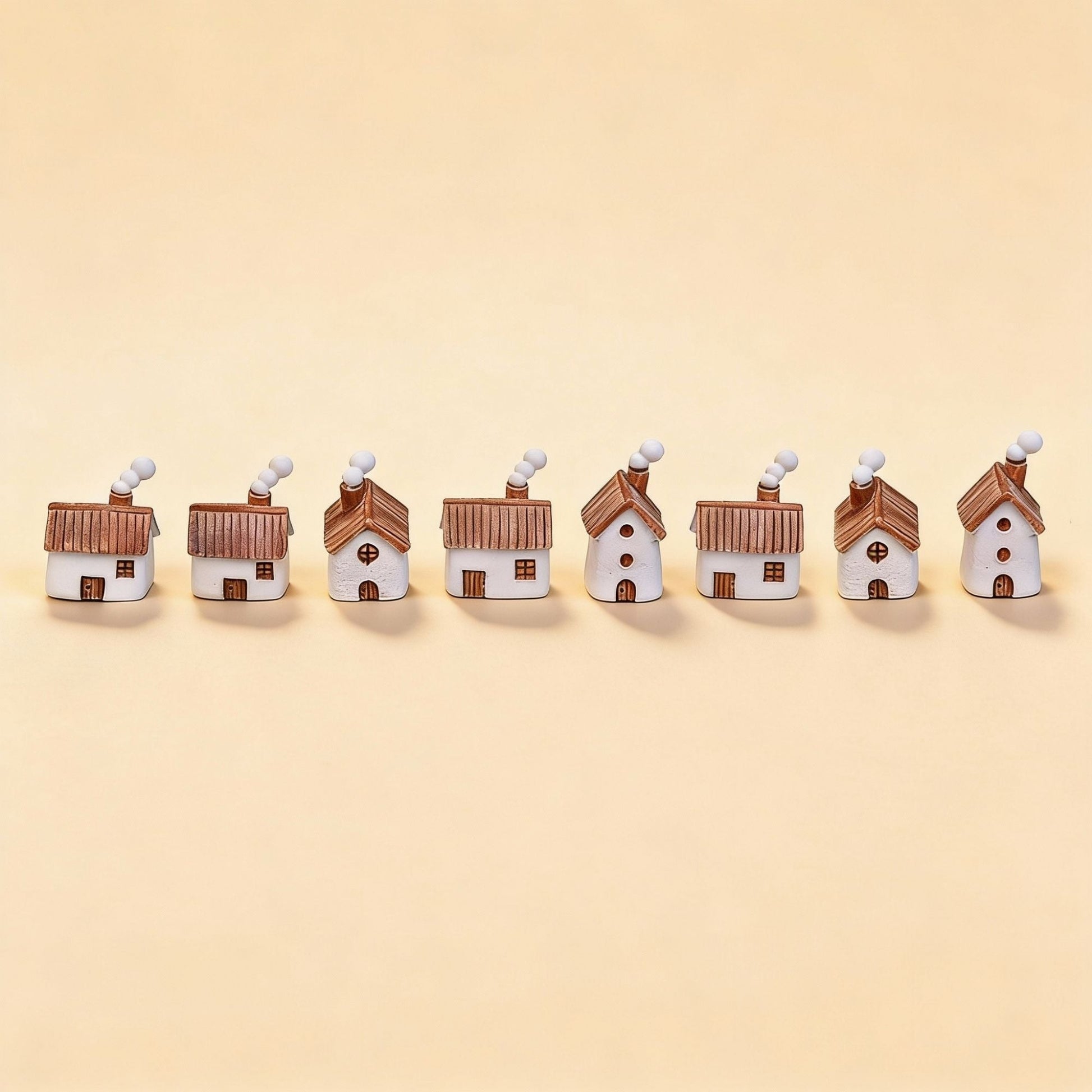 Chimney Lane - Decorative Miniature Village - 8 Pcs - ↑ 1–3 Cm