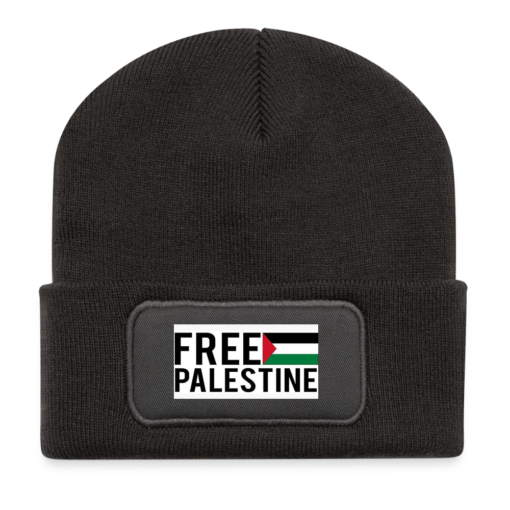 Gerecyclede patch beanie - antraciet