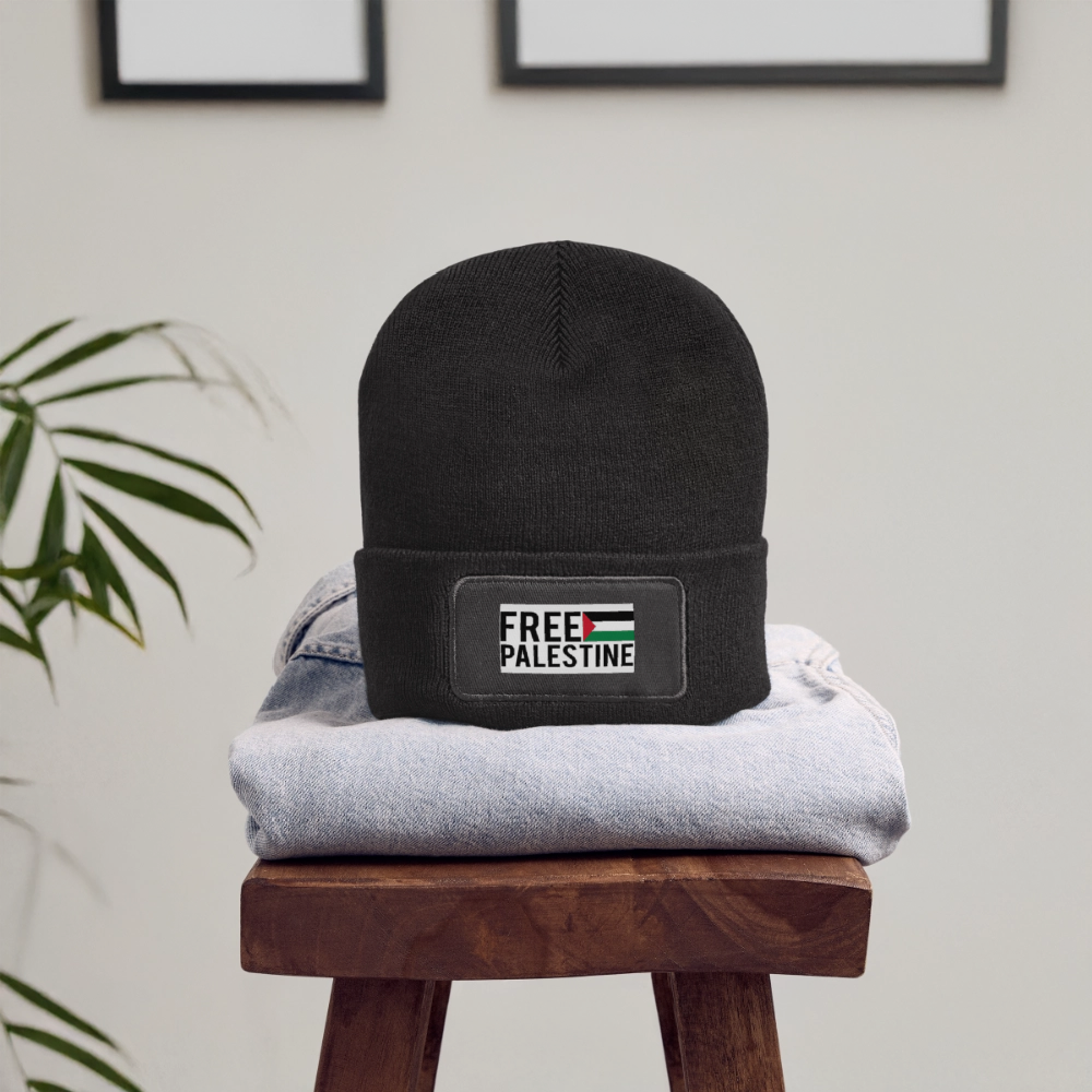 Gerecyclede patch beanie - antraciet