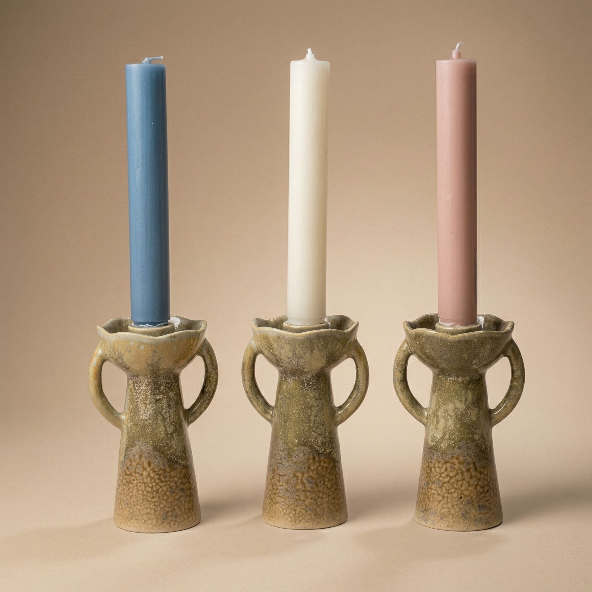 Pastel Harmony - Candle Set Of 3 - ↑ 18,5 Cm