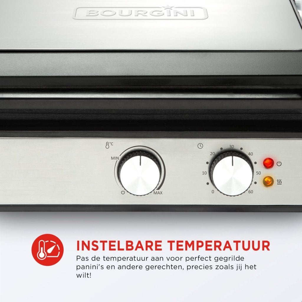 Bourgini Pure Contact Grill Rvs/Zwart