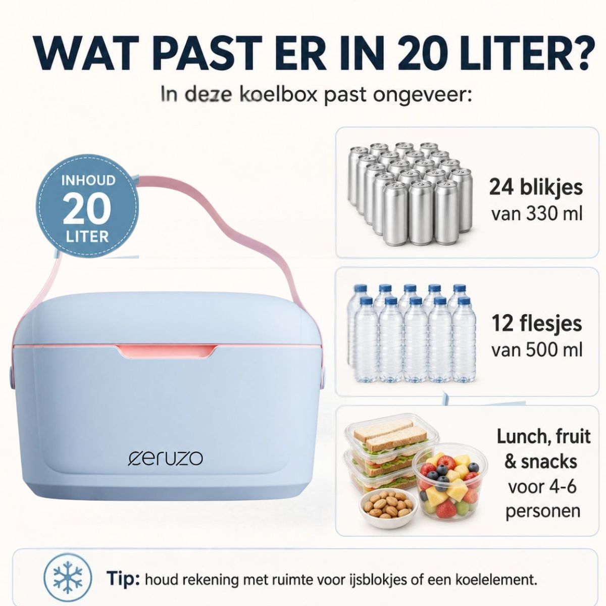 Ceruzo Koelbox 20 Liter - Trendy Blauw