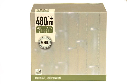 Gordijnverlichting - 480Led - 225X300Cm - Wit