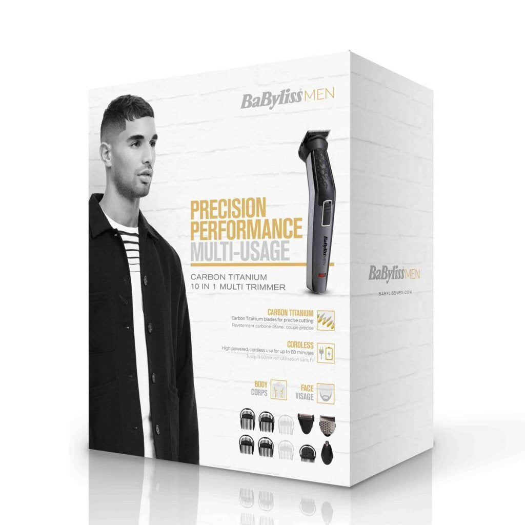 Babyliss Mt727E Carbon Titanium 10In1 Multi Trimmer Zwart/Zilver