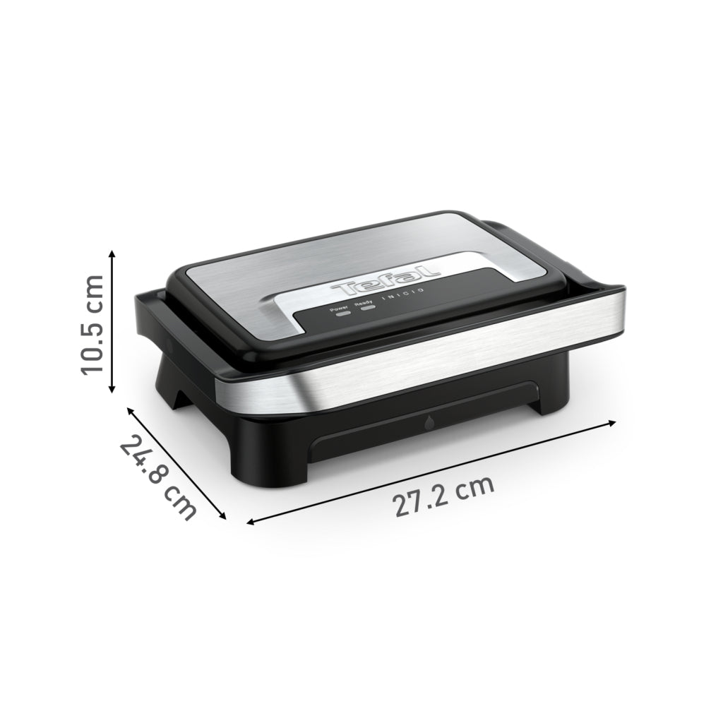 Tefal Gc270D Inicio Compact Contactgrill Zwart/Rvs