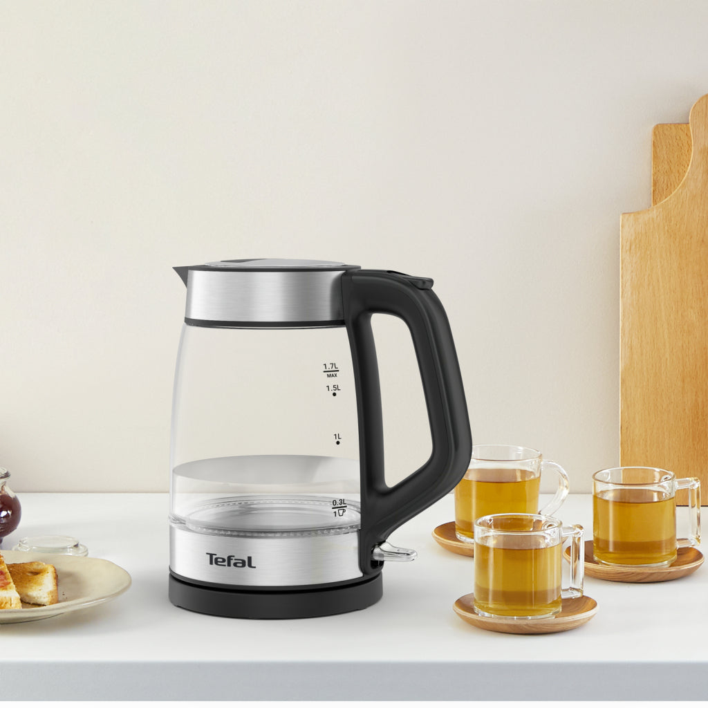Tefal Ki6058 Glazen Waterkoker 1.7L 2200W Zwart/Rvs
