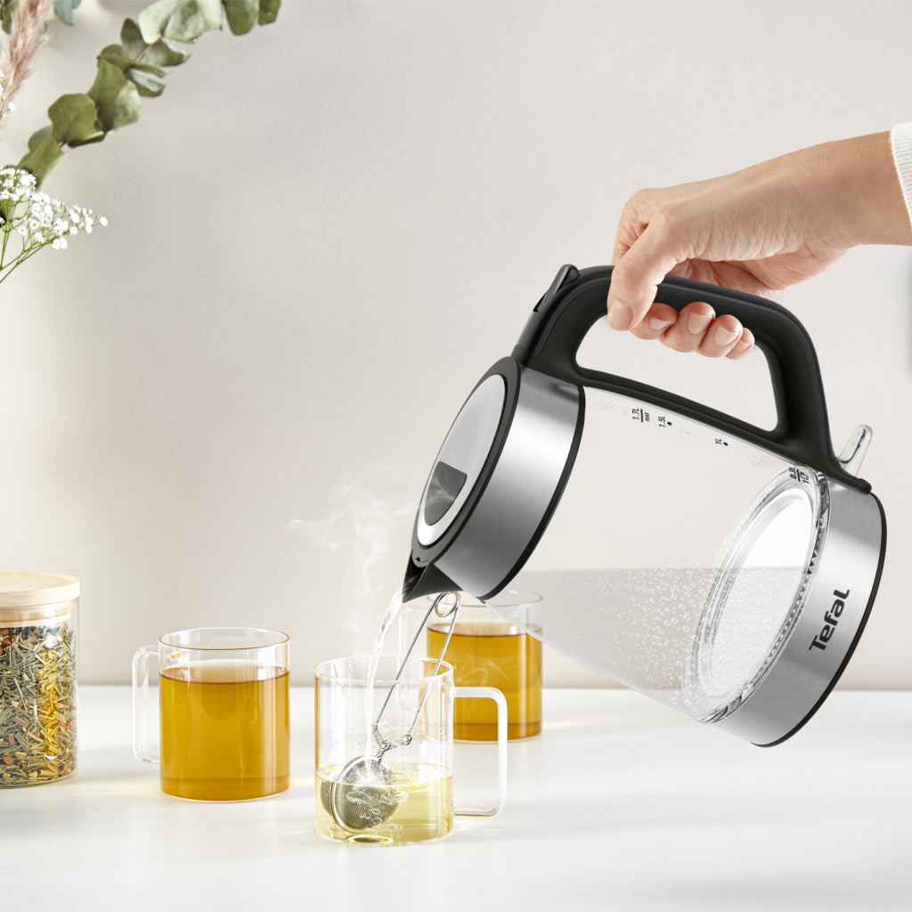 Tefal Ki6058 Glazen Waterkoker 1.7L 2200W Zwart/Rvs