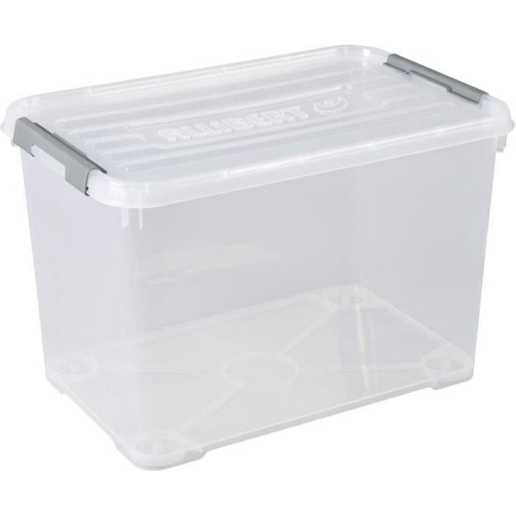Curver Handy+ Opbergbox Met Wielen 65L Transparant/Grijs/Wit