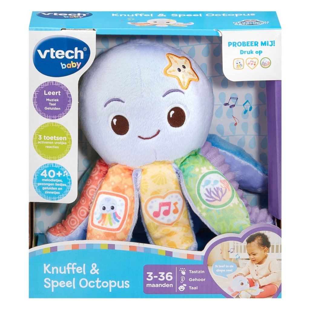 Vtech Baby Knuffel En Speel Octopus + Licht En Geluid