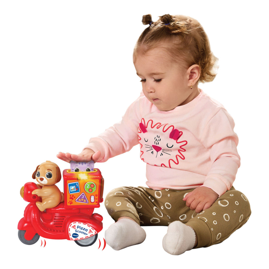Vtech Baby Press And Go Pizza Scooter + Licht En Geluid