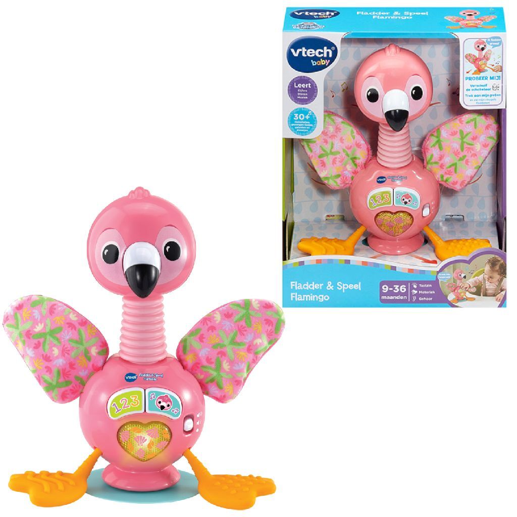 Vtech Baby Fladder En Speel Flamingo + Licht En Geluid
