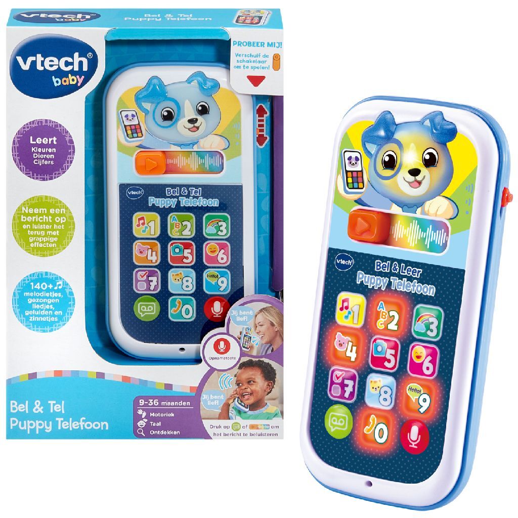 Vtech Baby Bel En Leer Puppy Telefoon + Licht En Geluid