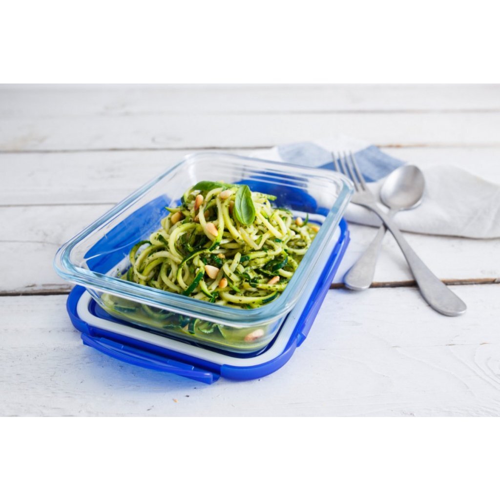 Pyrex Cook &Amp; Go Glazen Ovenschaal + Deksel 24X18X6 Cm Transparant/Blauw