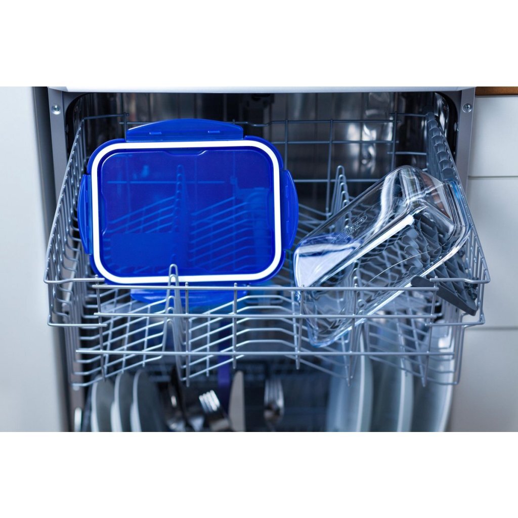 Pyrex Cook &Amp; Go Glazen Ovenschaal + Deksel 24X18X6 Cm Transparant/Blauw
