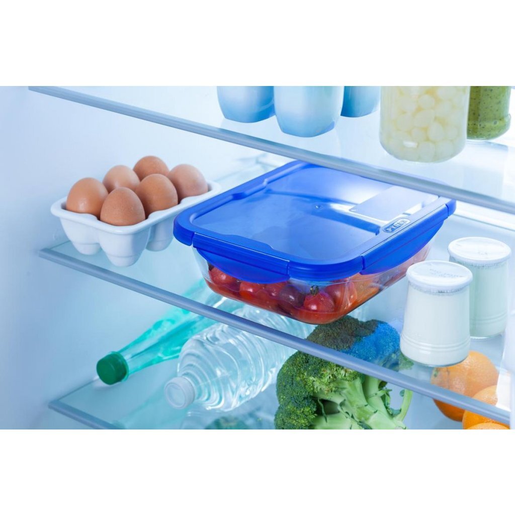 Pyrex Cook &Amp; Go Glazen Ovenschaal + Deksel 24X18X6 Cm Transparant/Blauw