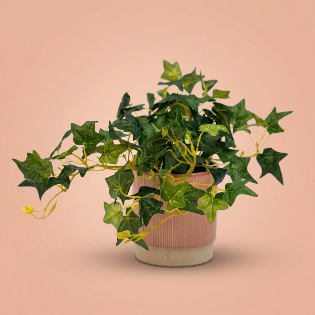 Ivy Hedera - Hanging Plant In Pot - Artificial Plant - Green - ↑ 19 Cm