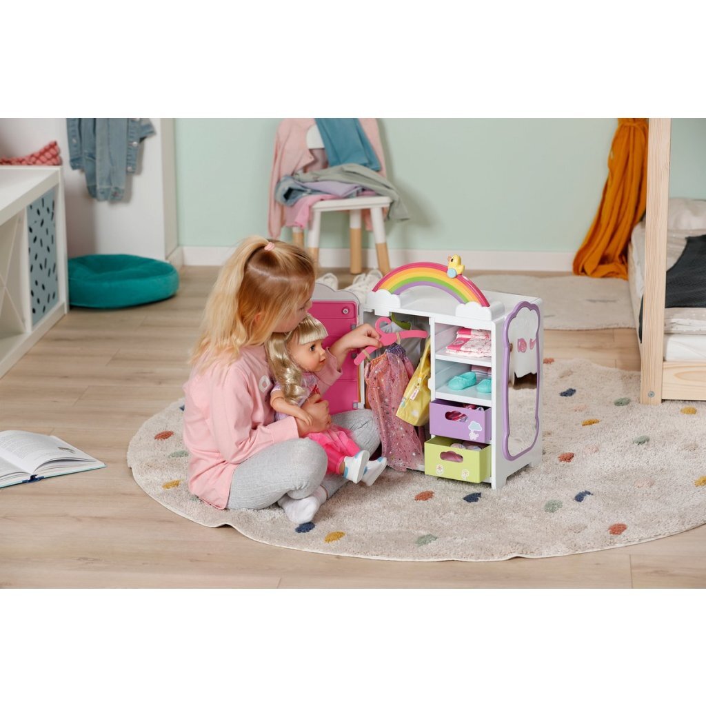 Baby Born Regenboogkledingkast 33X22X39 Cm + Licht En Geluid