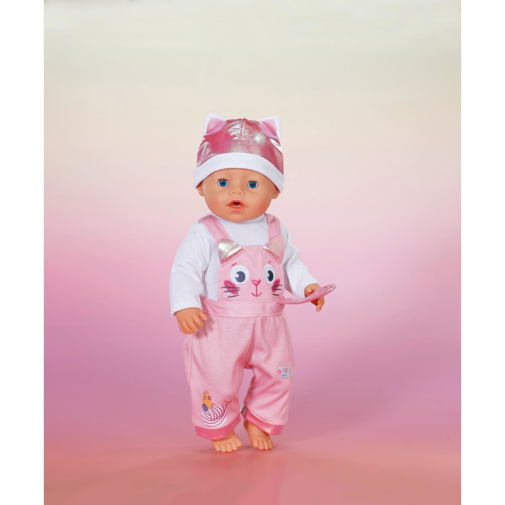 Baby Born Kat Onesie Met Muts Roze/Wit