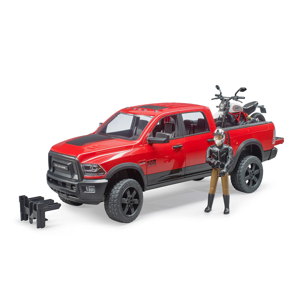 Bruder 02502 Ram 2500 Power Wagon + Ducati En Bworld Figuur